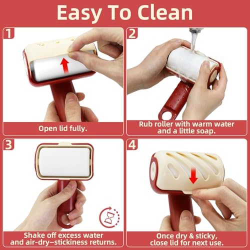Mini Reusable Lint Roller 2 Pack, Washable Gel Sticky Lint Roller - Image 5