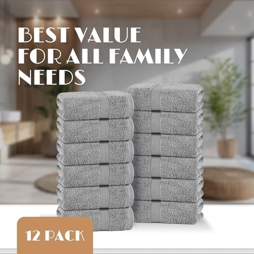 White Classic Light Gray Washcloths Set - Image 4