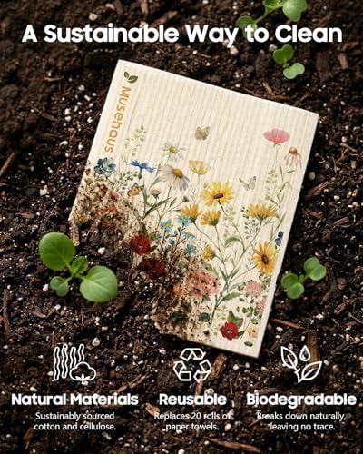 5 Pack Reusable Swedish Dishcloths, Wild Flower - Image 5