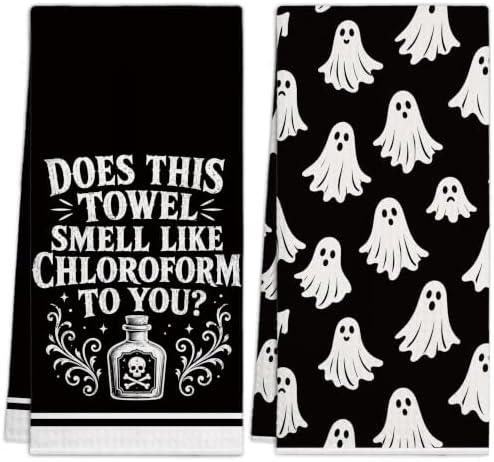 Cute Ghost Kitchen Towels Set of 2 by Unknown