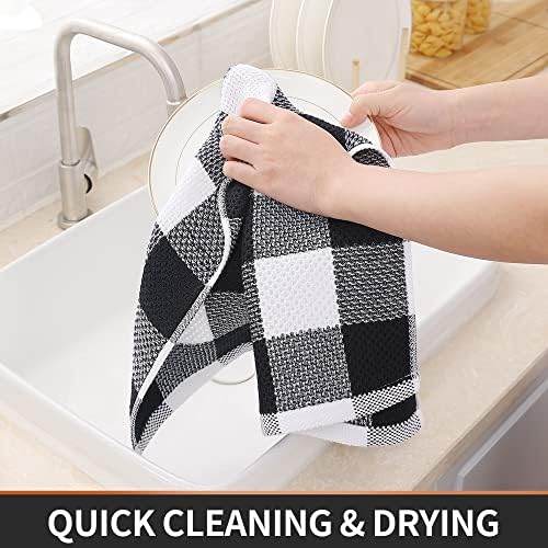 Homaxy 100% Cotton Plaid 8 Pack Kitchen Towels - Image 3