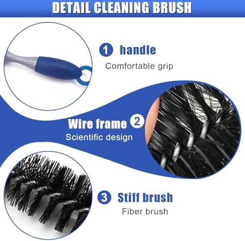Long Handle Car Engine Cleaning Brush, Hard Bristle Detail Brush - Image 3