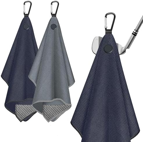 2-Pack Magnetic Golf Towel, Steel Wire Cleaning Cloth, Ultra Absorbent by DESELL