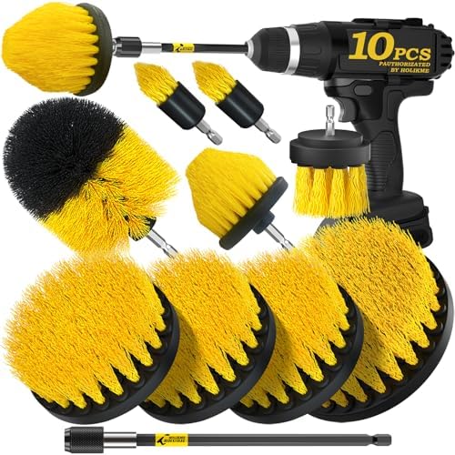 Holikme 10Pack Drill Brush Attachments Set，Power Scrubber Kit by Holikme