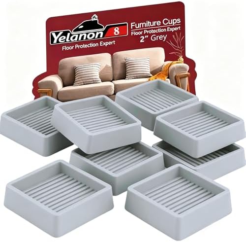 Non Slip Furniture Pads for Hardwood Floors -Yelanon 8 Pcs 2” Coasters Cups by Yelanon