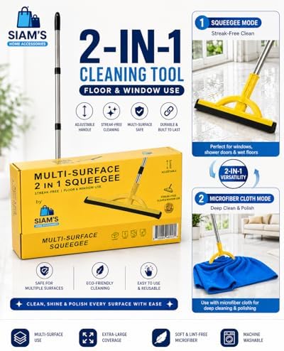 2-in-1 Heavy Duty Floor Squeegee and Water Broom - Image 6