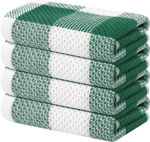 Homaxy 100% Cotton Waffle Weave 4 Pack Kitchen Towels by Homaxy