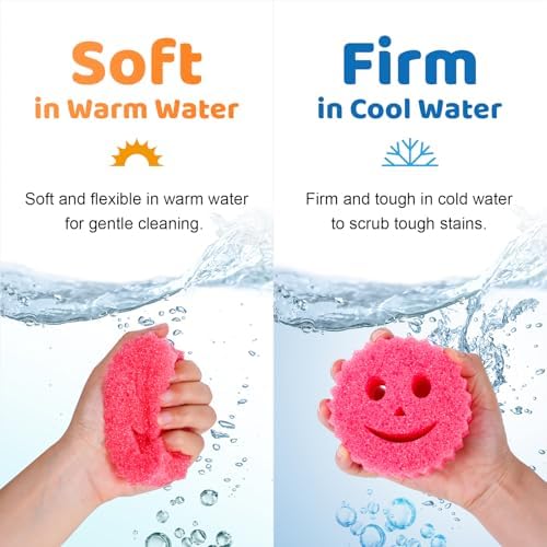 Treeroot 12 Pack Colorful Smile Scrub Sponges, Temperature Controlled - Image 4