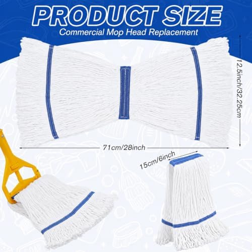 Eccliy 6 Pack Mop Heads Replacement 18 Oz Loop End - Image 2