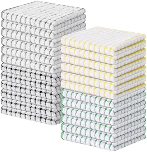 Kitinjoy Cotton 24 Pack Terry Kitchen Dish Cloths by Kitinjoy