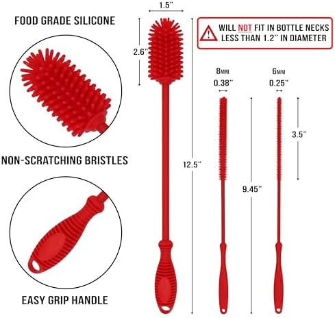 Kitchiny Silicone Bottle Brush 12.5 inch - Image 2