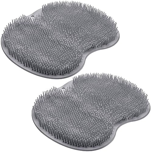 2PACK Shower Foot Scrubber Mat Back Washer Back Exfoliating Bath Wash Pad Wall by SZZYXD