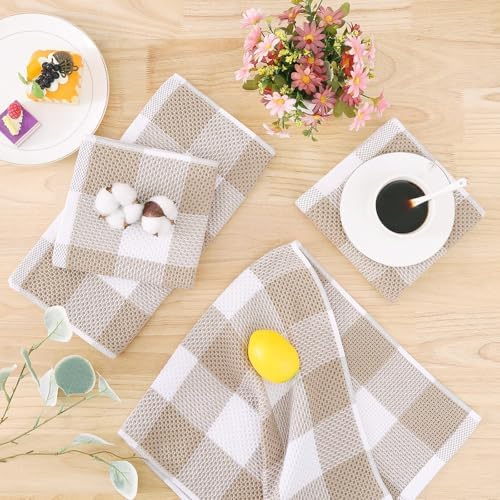 Homaxy 100% Cotton Kitchen Towels and Dishcloths Set of 16 - Image 2