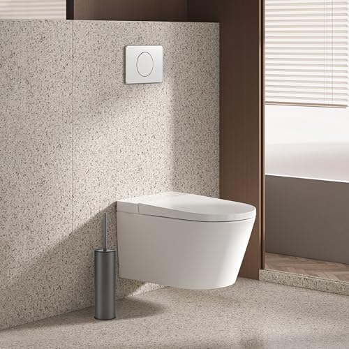 BGL Gunmetal Grey Toilet Brush and Holder, Stainless Steel Toilet Brushes - Image 2