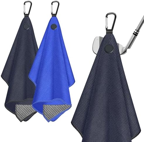 2-Pack Magnetic Golf Towel, Steel Wire Cleaning Cloth, Ultra Absorbent by DESELL