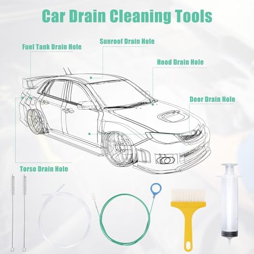 6pcs Car Auto Sunroof Drain Cleaning Tool Kit, Round Handle 5m/196.85in Long - Image 3