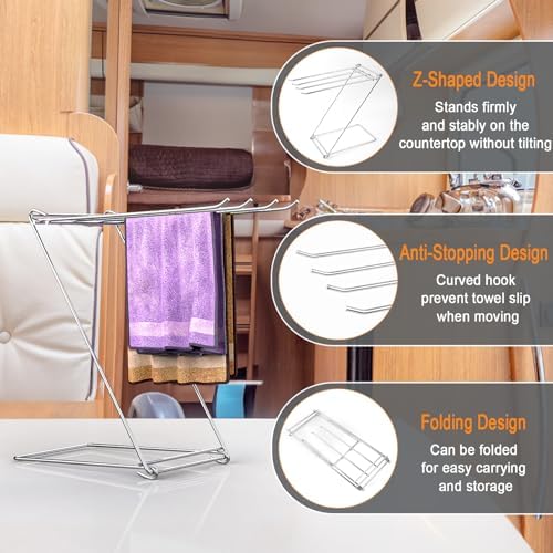 Kitchen Towel Holder, 4-Arm Kitchen Towel Rack - Image 4