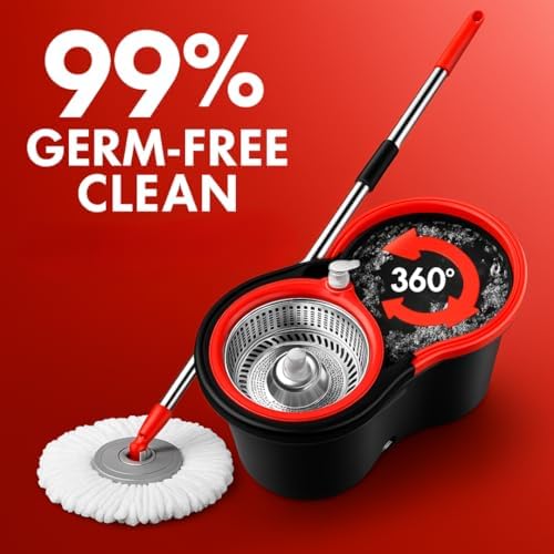 Spin Mop and Bucket with Wringer Set, 360° Rotating Mop System - Image 4