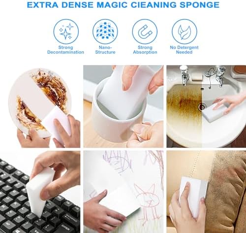 50 Pack Melamine Sponges, Magic Sponge Eraser, Durable Multi-Purpose Premium - Image 2
