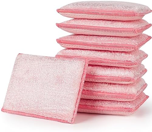 JEBBLAS 8Pack Bamboo Natural Kitchen Sponges Dish Sponge Cleaning Sponge Heavy by JEBBLAS
