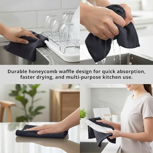 PurpleEssences Solid Kitchen Cloths, Dish Towel 15x25 Set of 6 - Image 5