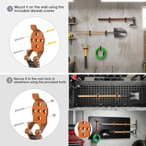 2 Pack Shovel Holder Wall Mount - Image 2