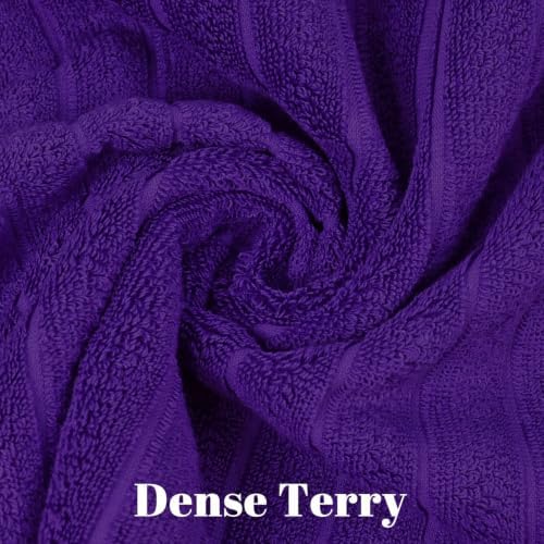 Jacquotha Purple Ribbed Hand Towels Set of 2, Cotton Hand Towel 13" x 29" - Image 6