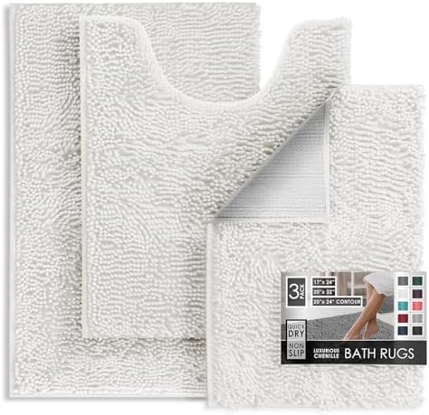 Hearth & Harbor Bathroom Rugs, Chenille Bath Mat by HearthHarbor