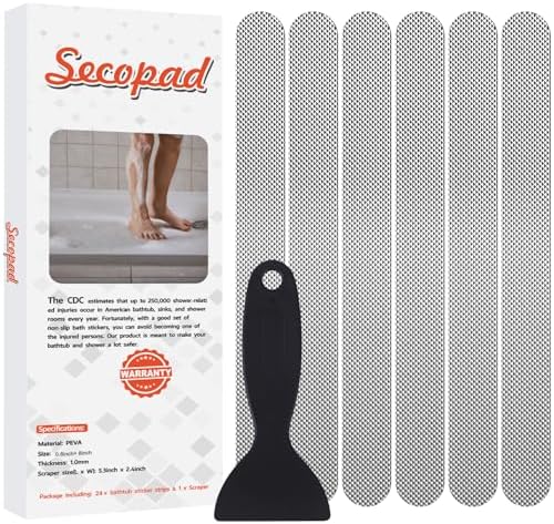 Secopad 24PCS Strip Non Slip Bathtub Stickers by Secopad