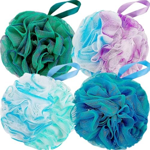 Fu Store Loofah Sponge Shower Loofahs 4 Colors Bath Sponges Body Scrubbers by FuStore