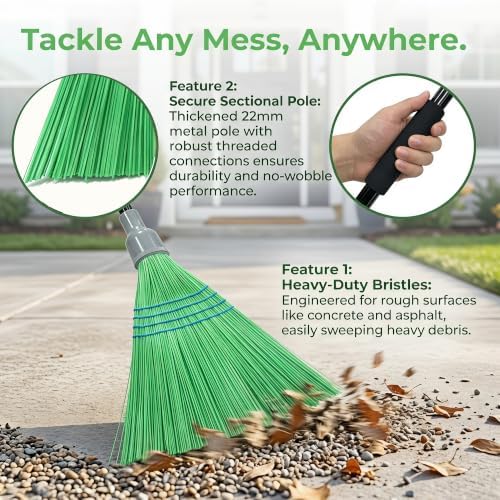 70.5" Heavy Duty Stiff Bristle Broom - Image 4