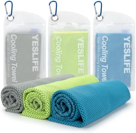 YESLIFE 3 Pack Cooling Towels for Neck and Face, Gym Sweat Towels, Cooling Neck by YESLIFE