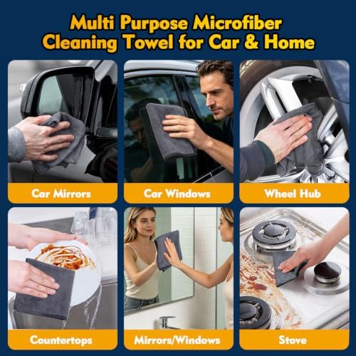 HOMEXCEL Microfiber Cleaning Cloth 12 Pack, 12.5 x 12.5 inch Microfiber Towels - Image 5