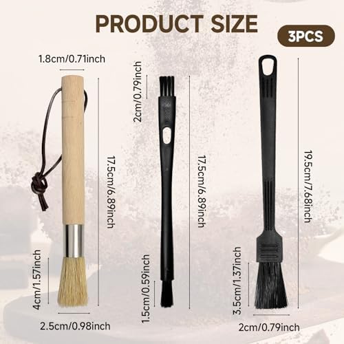 Coffee Grinder Cleaning Brush Set 3 Pack, Espresso Machine Cleaner Brush - Image 2