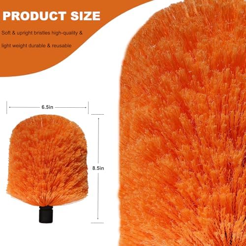 2 Pack Twist-On Cobweb Duster Head, Fits Standard 3/4 inch Threaded Poles - Image 2