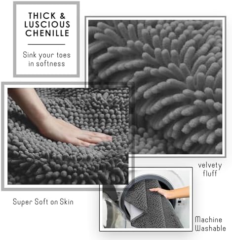 Hearth & Harbor Bathroom Rugs, Chenille Bath Mat - Image 6