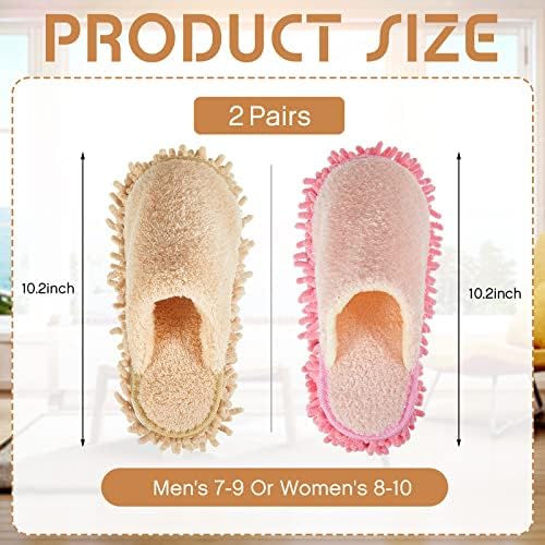 Jecery 2 Pair Microfiber Slippers Floor Cleaning Mop - Image 3
