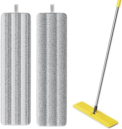 JOYMOOP 17.7-Inch Microfiber Mop Replacement Pads, Washable Reusable Grey & by JOYMOOP