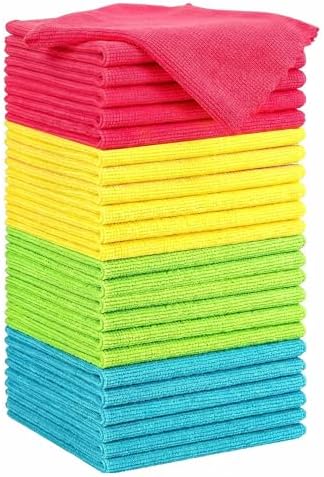 Puomue Microfiber Cleaning Cloth, 24 Pack Highly Absorbent Cleaning Rags by Puomue
