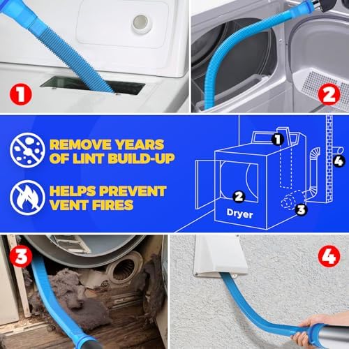 Holikme Dryer Vent Cleaner Kit, Vacuum Hose Attachment - Image 3