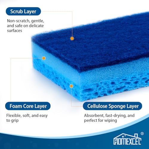 HOMEXCEL Sponges Kitchen 24 Pcs, Non-Scratch Sponge - Image 2