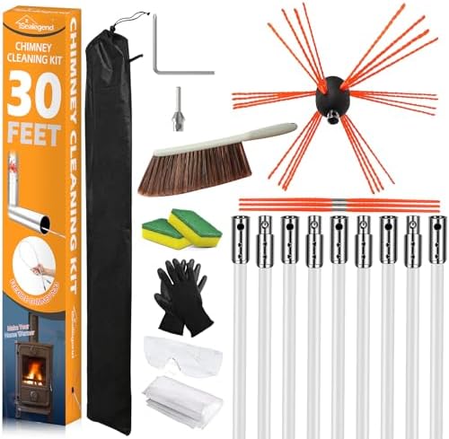 Sealegend 30FT Chimney Sweep Kit Rotary Flexible Cleaning Brush by Sealegend