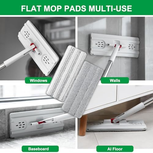 Flat Mop Pads, 5 Pack 13"X4.9" Microfiber Mop Replacement Pads Head - Image 6