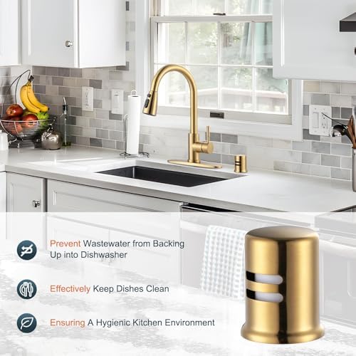 Dishwasher Air Gap Cover for Kitchen, Solid Brass Air Gap Cap - Image 3