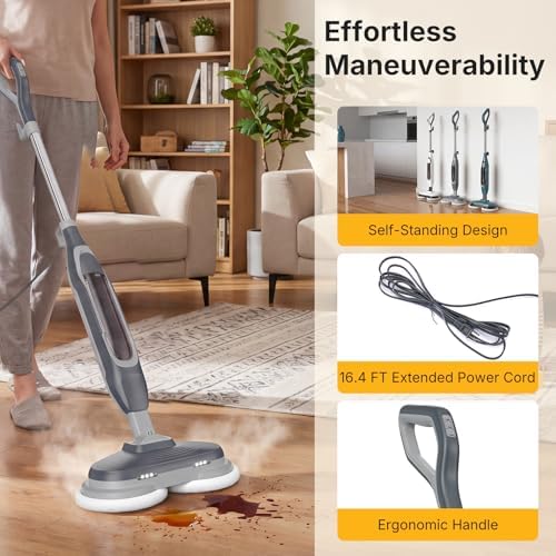 NEWBULIG Scrubbing Steam Mop, Spin Steam Mops - Image 6