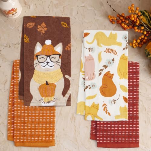 Ritz 4-Piece Kitchen Towel Set, Forever Cat Textured Terry, 100% Cotton & - Image 3