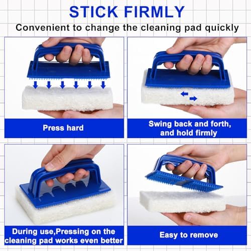 Maxdot 18 Pcs Handled Bath Scrubber Sponge Scrub Pad - Image 3