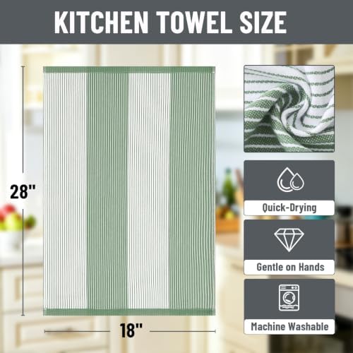 Homaxy Premium 100% Cotton Kitchen Towels 18"x28", 4 Pack - Image 2