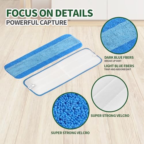 AmaVins 6 Pack Microfiber Cleaning Pads, Reusable Microfiber Mop Pads - Image 2