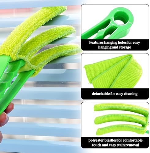 3 Pcs Window Venetian Blind Cleaner Duster Tool, Washable Mini Handheld Brush - Image 4